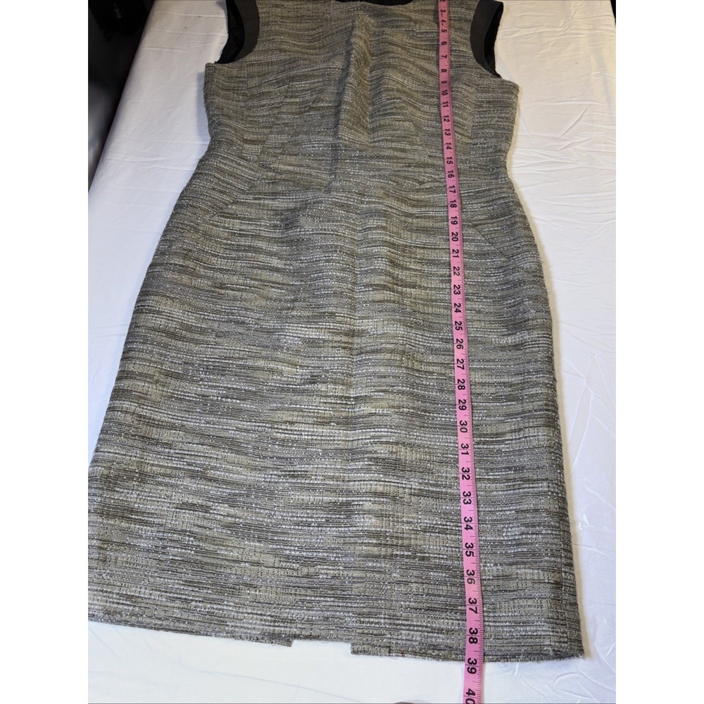 Lafayette 148 New York Tan/Brown Wool Blend Sleeveless Shift Dress Size Large - Picture 10 of 10
